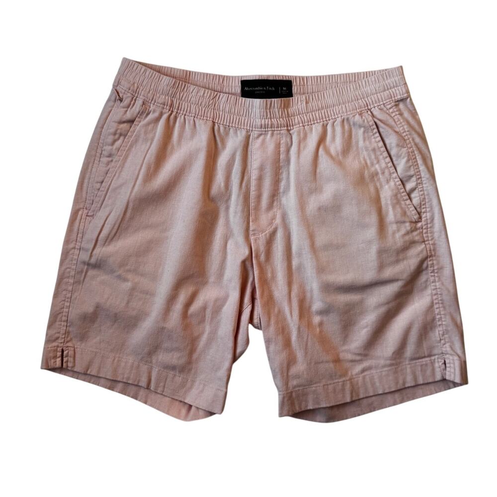 Abercrombie Linen Cotton Shorts Mens Medium Coastal Euro Vacation Cruise Pockets - Picture 2 of 14